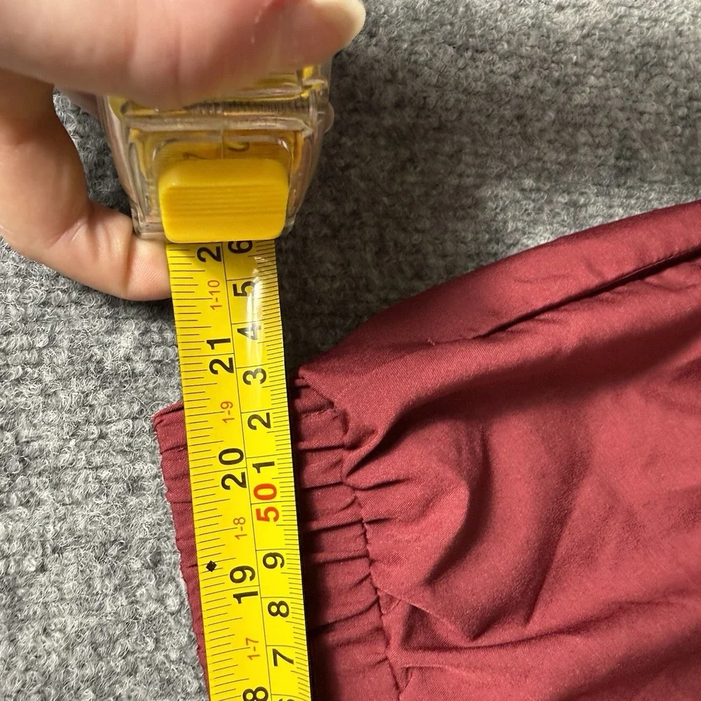 Womens Rust Red Cropped Wide Leg Pants Elastic Waist Pull On Casual Trousers 4X